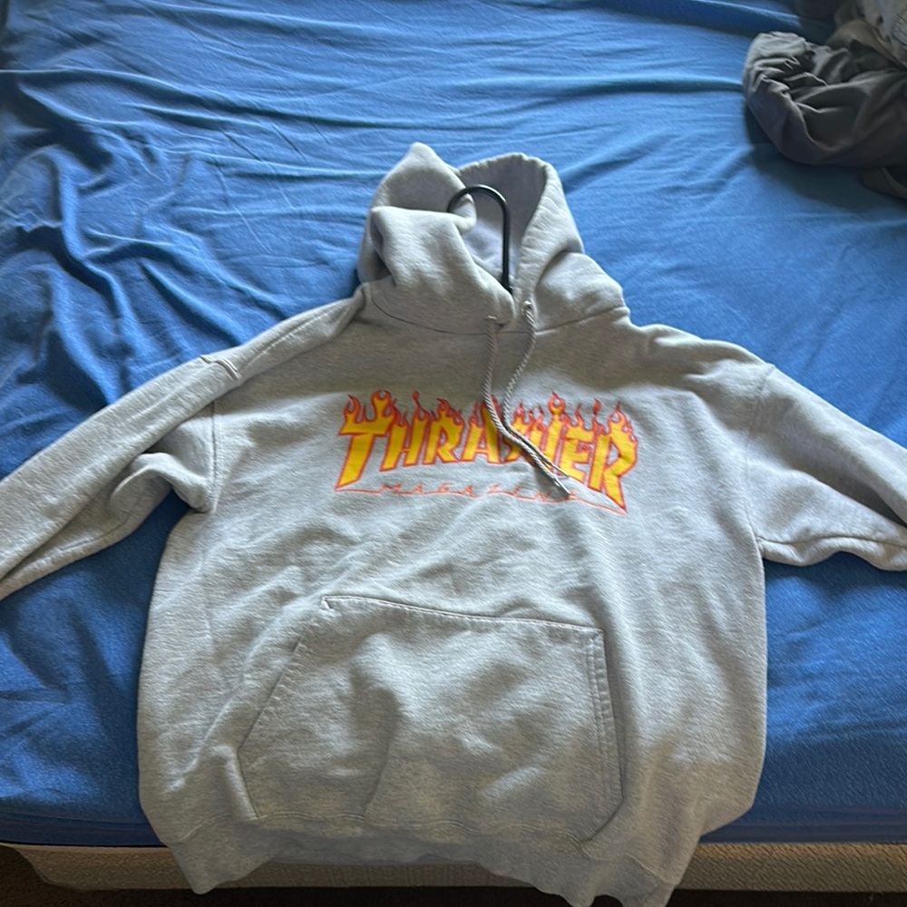 Thrasher Gray Sweatshirt Classic Pullover Design